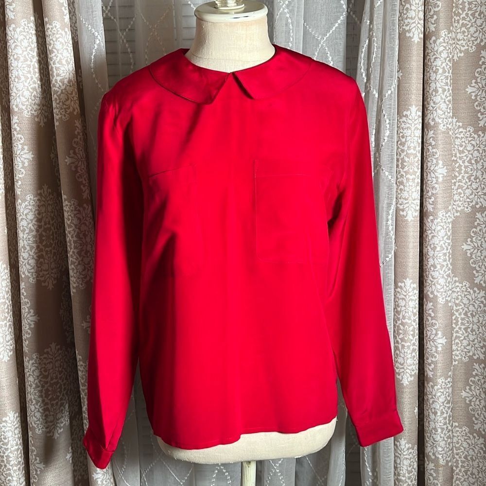 Vintage Alcott & Andrews 100% Silk Red Blouse - Size 4